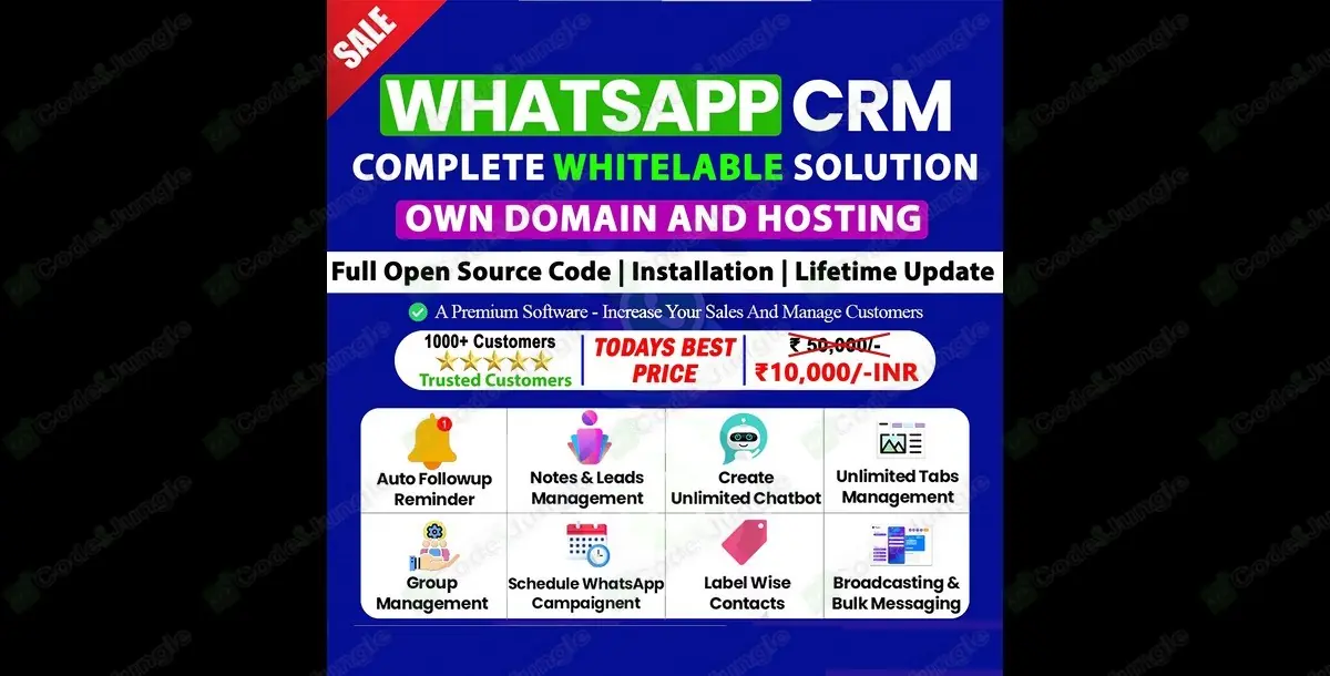 WhatsApp CRM | Full Source Code with Admin Panel